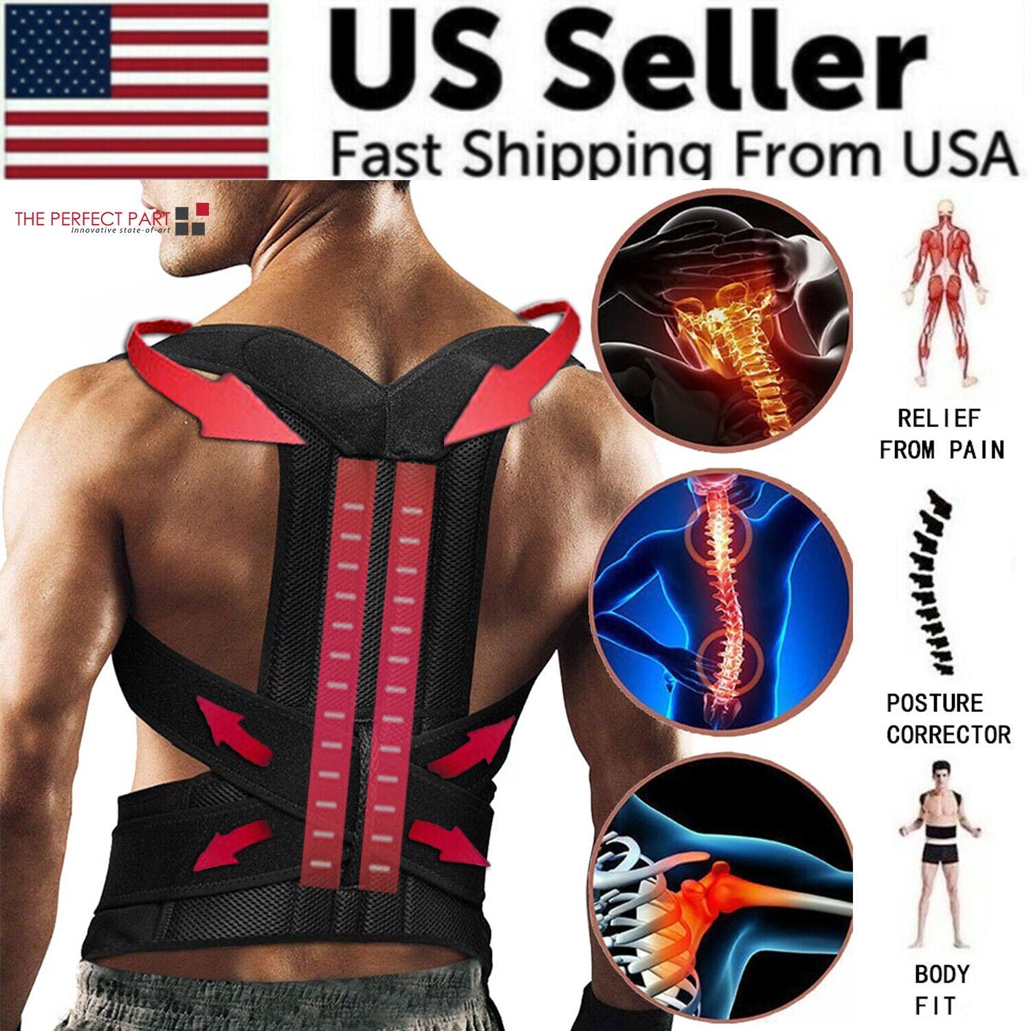 Idavita Pro Posture Corrector — Adjustable Back & Shoulder Support